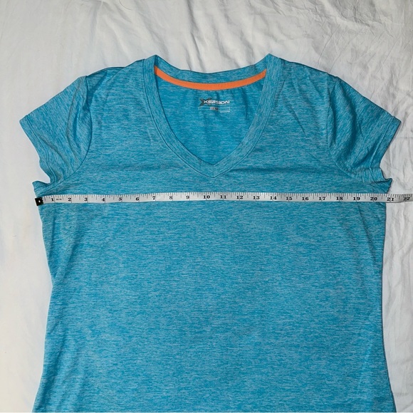 Xersion Performancewear | V Neck Short Sleeve Heathered Workout Gym Top T Shirt - Picture 9 of 11